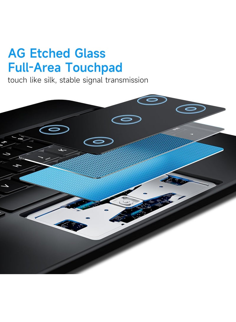 Suitable for iPad Air 10.9-inch 5th generation 2022 and iPad Air 11 inch M3 (2025) with keyboard magic magnetic floating cantilever bracket suitable for multi touch touchpad keyboard shell (black) - Image 3