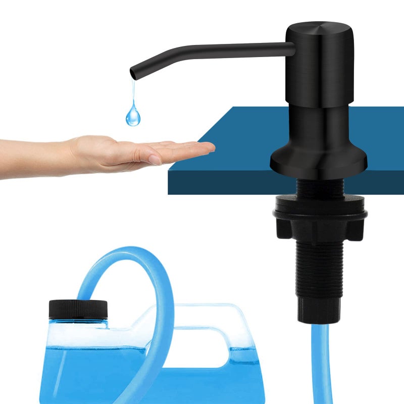 izolor Soap Dispenser for Kitchen Sink, Kichen Sink SoapDispenser, 47" Extension Tube kit, Under Sink Soap Dispenser Pump, No Need More Refills, Good Suction Power, Black - Image 1