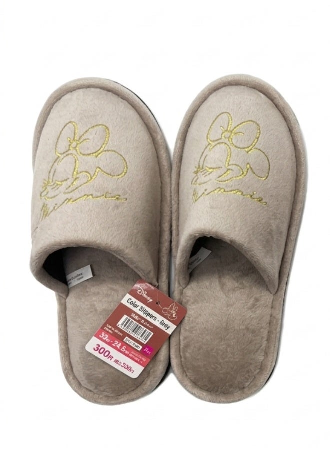 Minnie Outer Seam Slippers, Pink, Soft Indoor House Slippers for Women, Comfortable Home Footwear (US 5–6.5 / EU 36–39)
