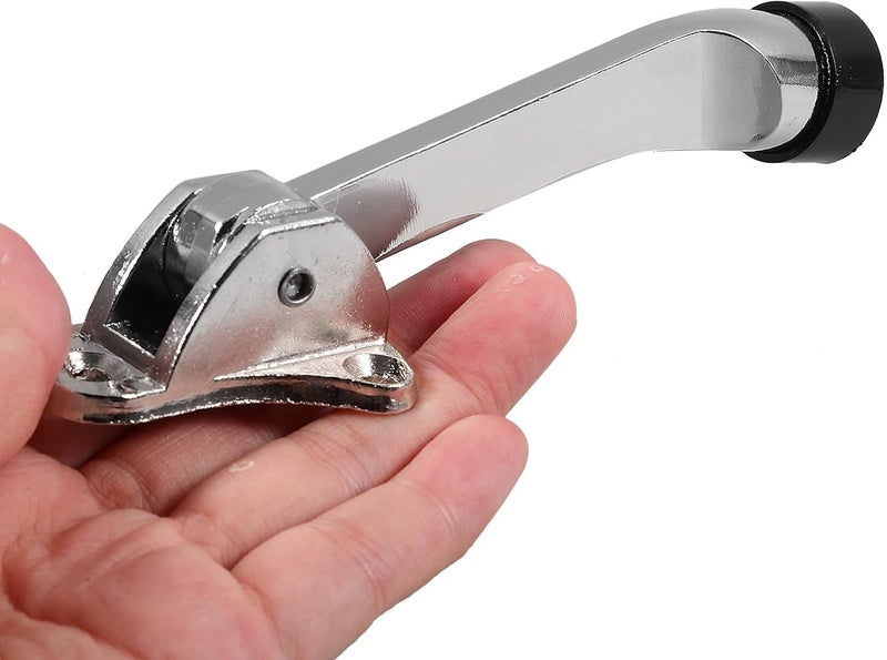 Heavy Duty Kickdown Door Stopper Floor-Mounted Security Door Holder with Anti-Skid Brushed Silver Finish for Home and Office Use - Image 4