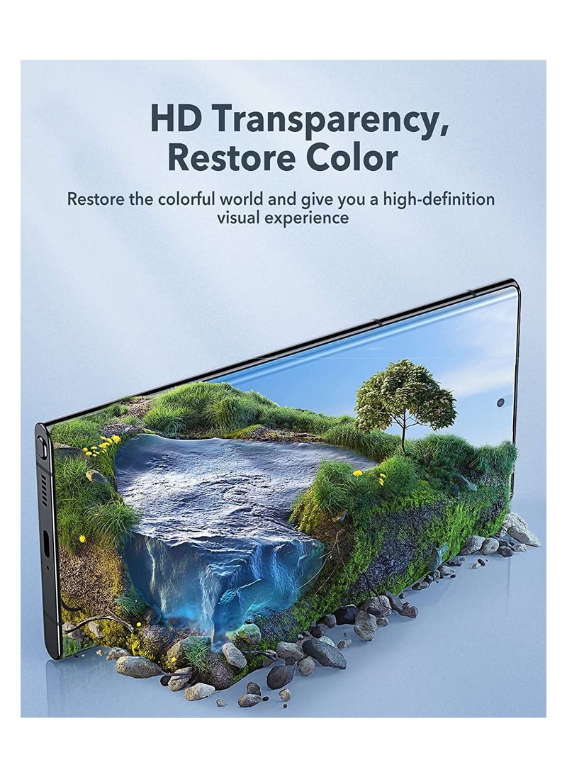 LK - LK 2 Pack TPU Screen Protector for Samsung Galaxy S22 Ultra with 2 Tempered Glass Camera Lens Protectors, 3D Curved TPU Full Coverage - Image 1