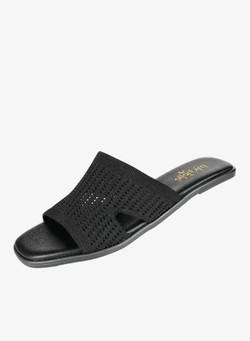 Michelle Morgan Black 092-2774 Michelle Morgan Ladies Flat Heel Sandals 114RC10H Black for Women | Best Price UAE
