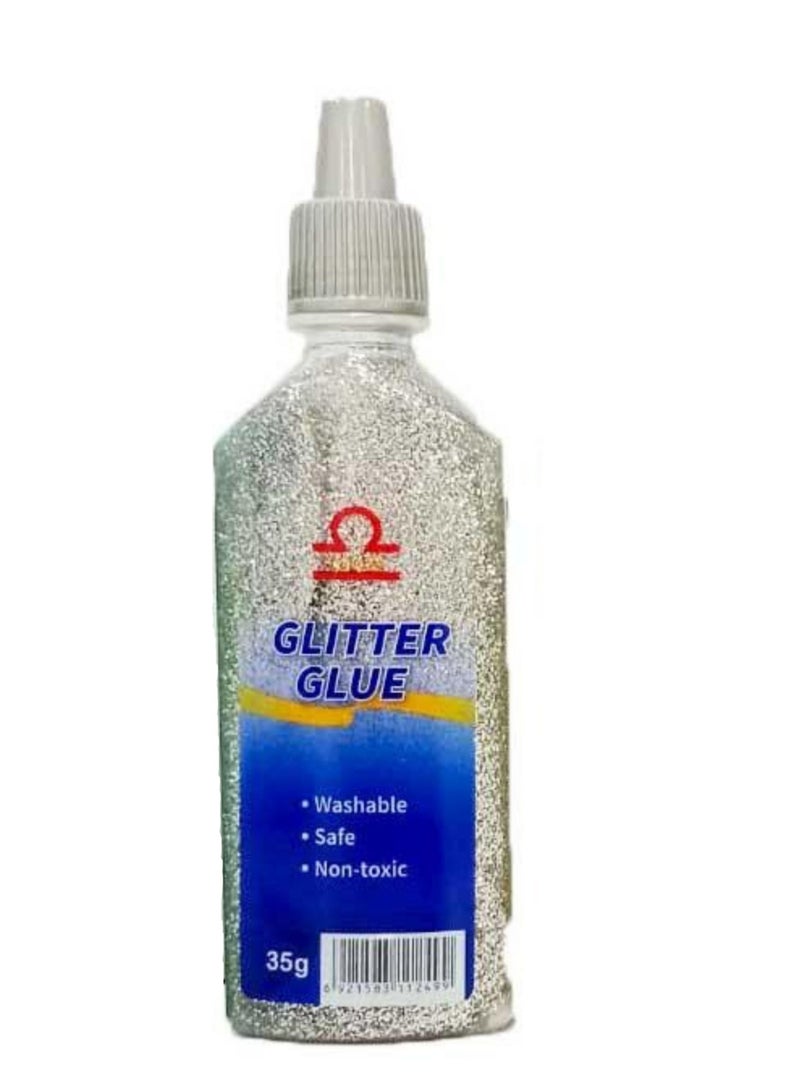 Libra Glitter Glue Bottle Silver 35g - Image 2