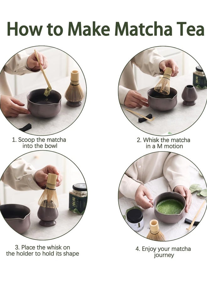 8 Piece Matcha Whisk Set, Matcha Bowl with Spout and Coaster, Matcha Whisk and Holder, Sifter, Scoop, Spoon - Complete White Ceramic Matcha Kit, Japanese Tea Tools For Ceremony Gift  - Image 4