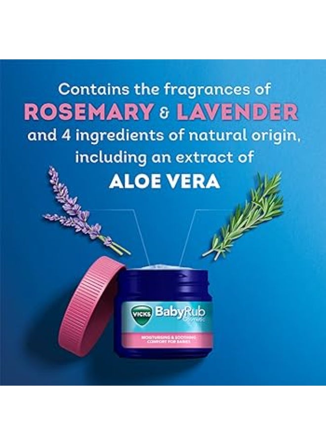 Vicks VapoRub Vicks BabyRub Ointment, with Fragrances Of Rosemary And Lavender, for Soothing and Relaxing Baby Massage Jar 50g - Image 3