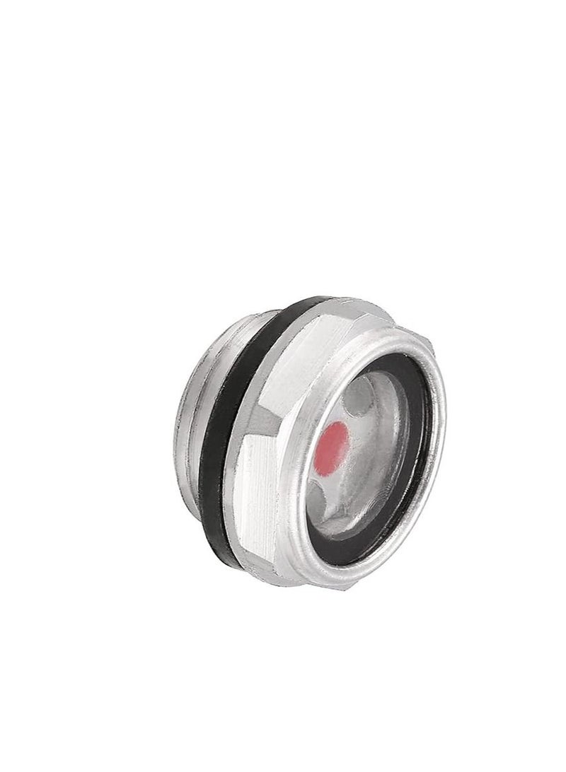 AQSON 6 Pack Plastic Oil Level Sight Glass with O-Ring - Air Compressor Fittings Check The Pump's Oil Level, Apply to Tank (20mm Dia, Clear, Black)  - Image 1