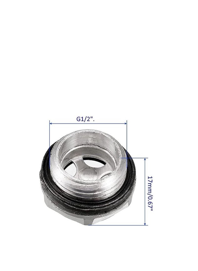AQSON 6 Pack Plastic Oil Level Sight Glass with O-Ring - Air Compressor Fittings Check The Pump's Oil Level, Apply to Tank (20mm Dia, Clear, Black)  - Image 3