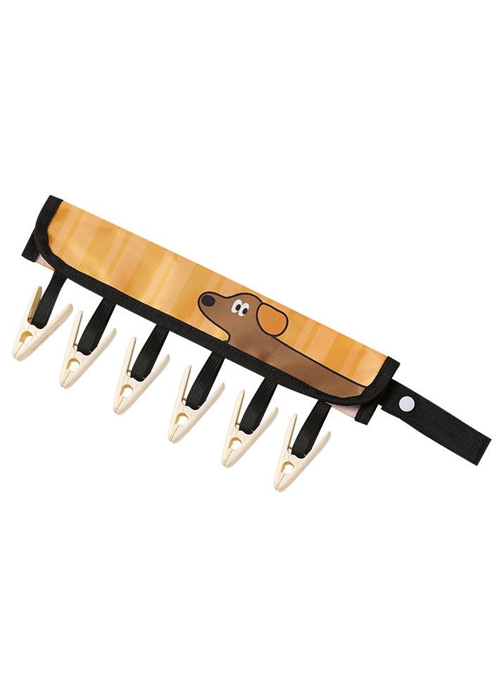 Travel Foldable Hangers Clothes Drying Rack ​Sock Clothesline Hotel Laundry Bathroom Towel Hanger Folding Cloth Clothes Clip Portable Clothespin with 6 Clips  - Image 1