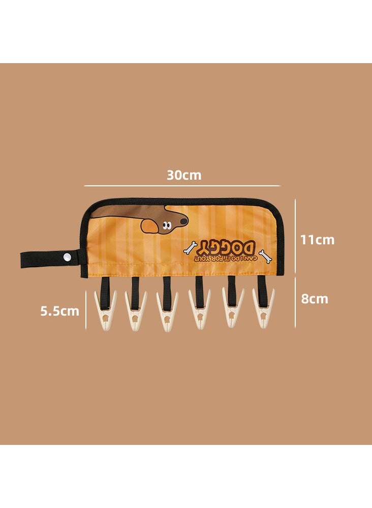 Travel Foldable Hangers Clothes Drying Rack ​Sock Clothesline Hotel Laundry Bathroom Towel Hanger Folding Cloth Clothes Clip Portable Clothespin with 6 Clips  - Image 5