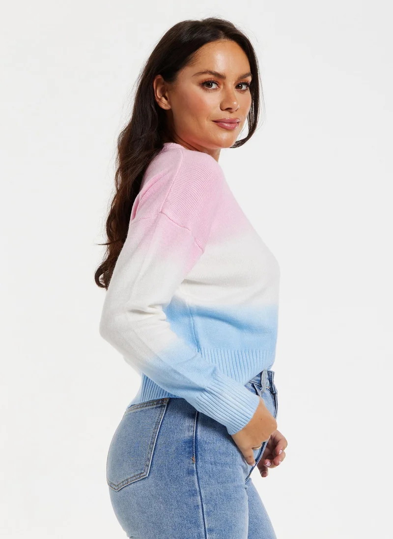 Liquorish  Ombre Pattern Jumper In Pink & Blue for Women | Best Price UAE