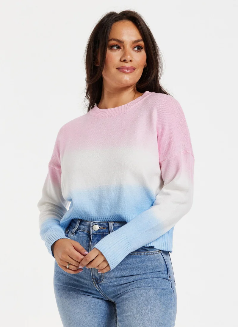 Liquorish  Ombre Pattern Jumper In Pink & Blue for Women | Best Price UAE