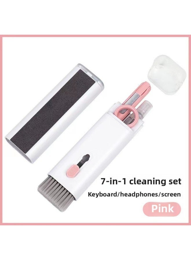 Loquat Multi-function Computer Keyboard Cleaning Brush Suit Portable Seven-in-one Bluetooth Headset Cleaning Dust Removal Artifact Key Puller-Color:light Green With Water - Image 4