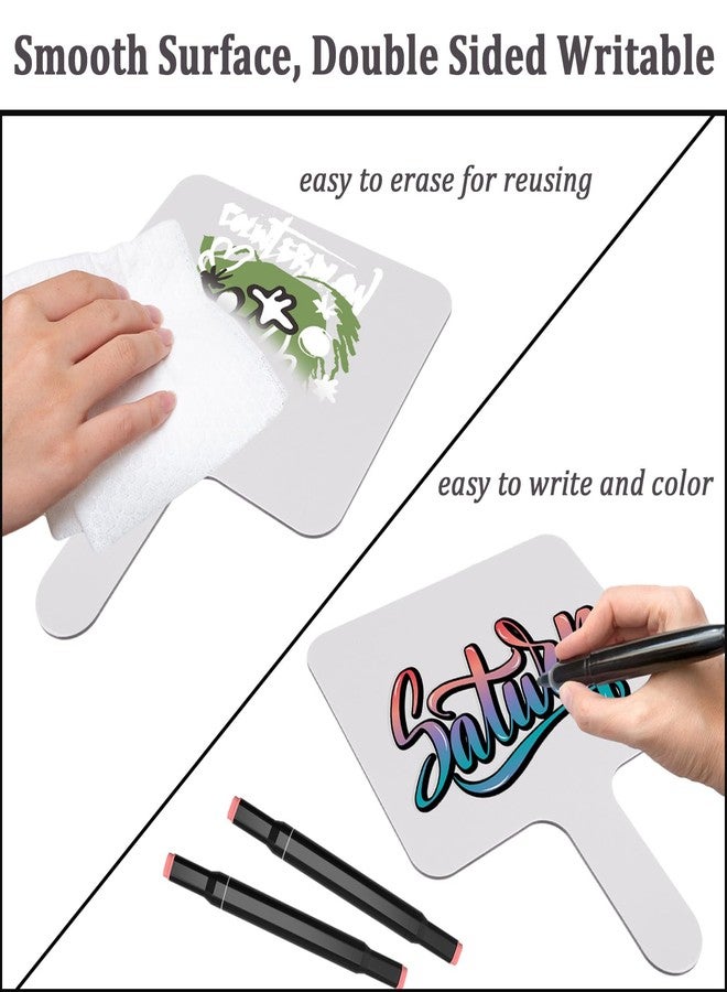 Acrux7 25 Pack Dry Erase Paddles 10" x 8" Handheld Whiteboard Paddles, Double Sided White Board Auction Paddle, Small Dry Erase Answer Paddles for Classroom, Teaching, Auction, Office, Meeting, Party - Image 3
