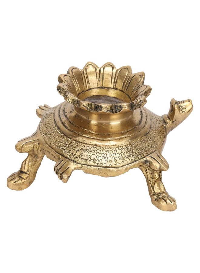 Kartique Brass Tortoise Shape Shankh Stand, 4.5 Inch, Spiritual and Decorative Item - Image 3
