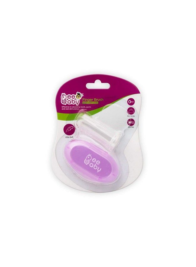 Beebaby Silicone Baby Finger Brush With Carry Case (Pack Of 1 Violet) - Image 1