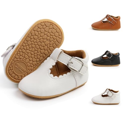 Meckior Infant Baby Girls Soft Sole Bowknot Princess Wedding Dress Mary Jane Flats Prewalker Newborn Light Baby Sneaker Shoes - Image 1