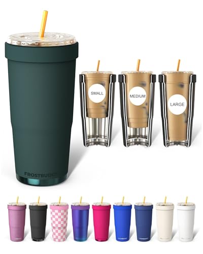 Frost Buddy Togo Buddy 30 oz Stainless Steel Vacuum Insulated Tumbler To Go Coffee Cup Iced Coffee Cups Iced Coffee Sleeve Travel Mug Thermal Cup for Hot Cold Drinks Dunkin Cup Jade - Image 1