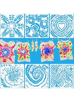 6 Pieces Tie Dye Stencils Reusable Art Painting Template Stencils Diy Tie Dye Drawing Stencils For Paint Craft Wall Diy Fabric Floor Home Decor Wood Signs