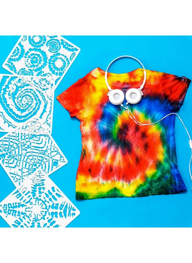 Syhood - 6 Pieces Tie Dye Stencils Reusable Art Painting Template Stencils Diy Tie Dye Drawing Stencils For Paint Craft Wall Diy Fabric Floor Home Decor Wood Signs - Image 1