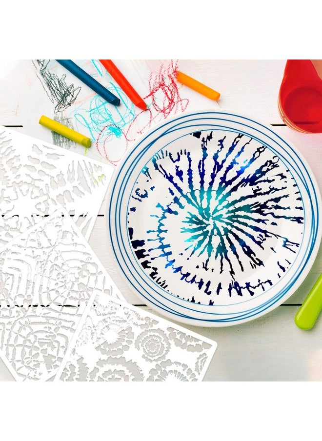 Syhood - 6 Pieces Tie Dye Stencils Reusable Art Painting Template Stencils Diy Tie Dye Drawing Stencils For Paint Craft Wall Diy Fabric Floor Home Decor Wood Signs - Image 1