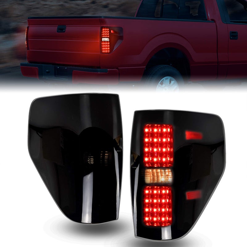 KEWISAUTO LED Tail Lights Assembly for F150 0914 Smoked Black LED Taillights Replacement Brake Rear Lamps for Ford F150 20092014 Accessories 2PCS Passenger  Driver Side