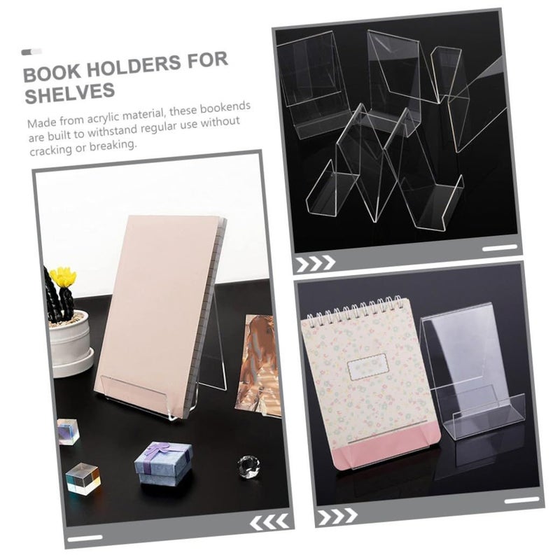 Acrylic Bookends Book Holders For Living Room Home Office Study Bookshelf Storage - Image 4