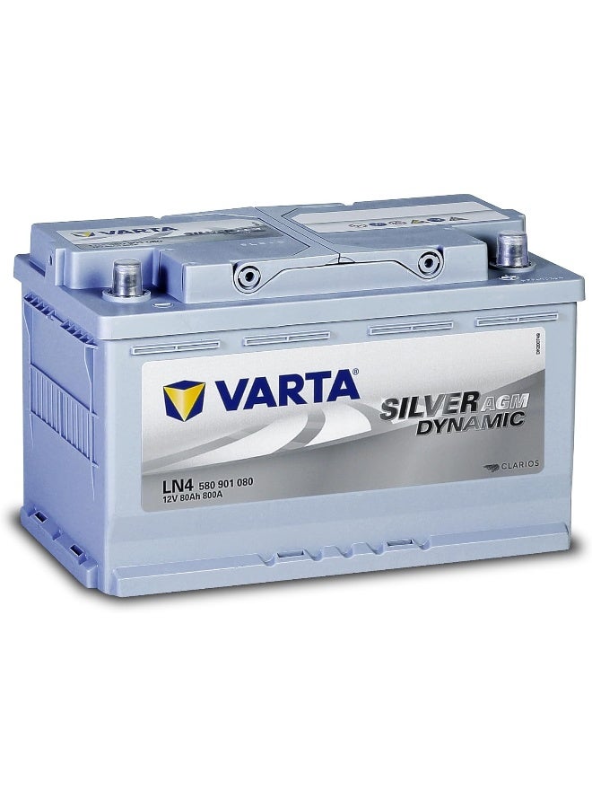 VARTA Varta 580901080D852 Silver Dynamic AGM Battery 12V, 80Ah