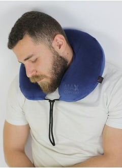 Max Comfort Travel Neck Pain Prevention Medical Travel Pillow, Memory Foam USA Travel Neck by Max Comfort Blue  - Image 2