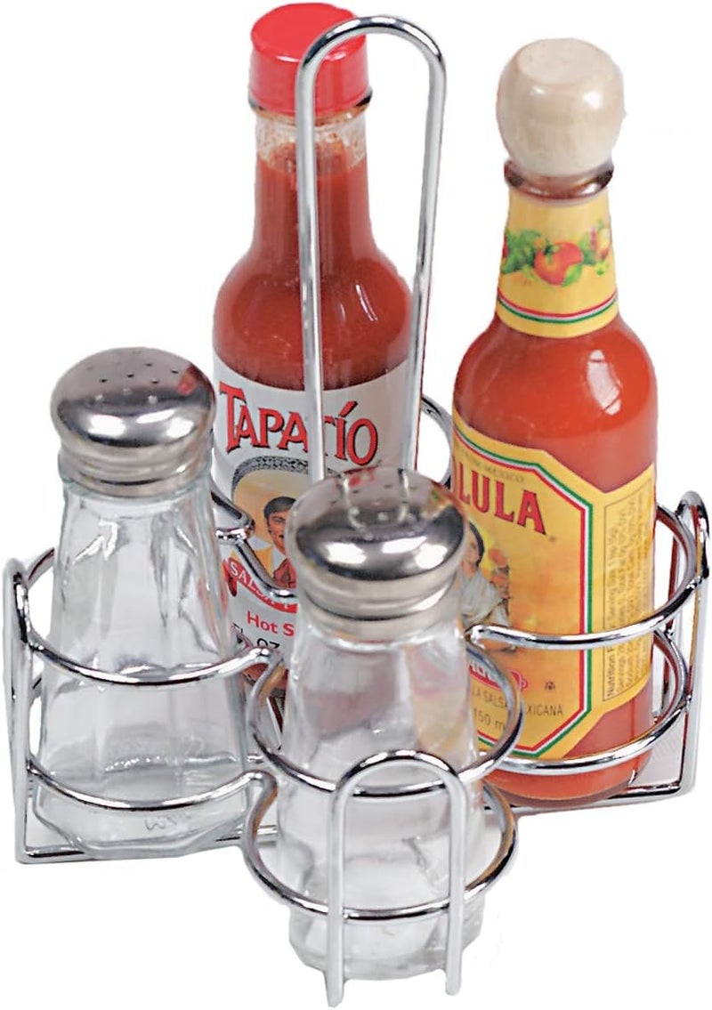 Get حامل توابل معدني G.E.T. 4-221623 مع حامل أرقام، 4 أقسام، كروم، 6.5" × 6.5" - Image 5