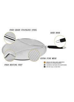 KASTWAVE Grease Splatter Screen for Frying Pan, Splatter Guard with Silicone Handle, Stops 99% Hot Oil Splash, Stainless Steel Fine Mesh Oil Shield with Resting Feet and Keeps Kitchen Clean  - Image 5