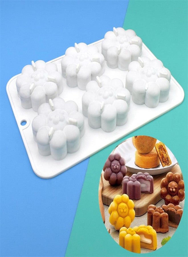 mostsom Cookie Chocolate Silicone Mold Sun's Smile 6-Cavity Chocolate Molds for Candy, Silicone Baking Molds for Mini Cakes, Jelly (Sun Smile D_8.56x5.68x0.92inch) - Image 2
