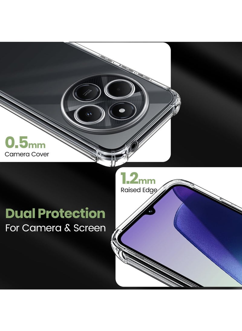 Muzz - For Xiaomi Redmi 14C Case with Tempered Glass Screen Protector 2Pack Redmi 14C Clear Phone Case Anti-Scratch Shock Absorption Cover Phone case Clear - Image 1