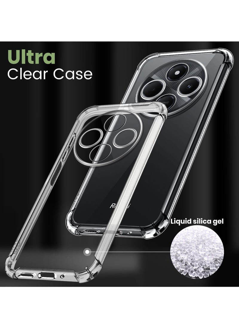 Muzz - For Xiaomi Redmi 14C Case with Tempered Glass Screen Protector 2Pack Redmi 14C Clear Phone Case Anti-Scratch Shock Absorption Cover Phone case Clear - Image 1