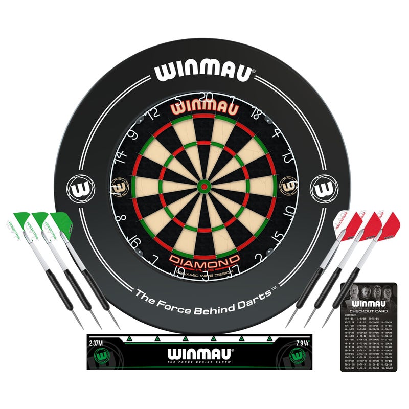 Winmau Diamond Plus Dart Board - Surround Set | Cabinet Set | Dartboard - Professional Darts Accessories - Variety of Options (Cabinet Set) - Image 1