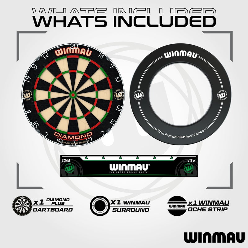 Winmau Diamond Plus Dart Board - Surround Set | Cabinet Set | Dartboard - Professional Darts Accessories - Variety of Options (Cabinet Set) - Image 5