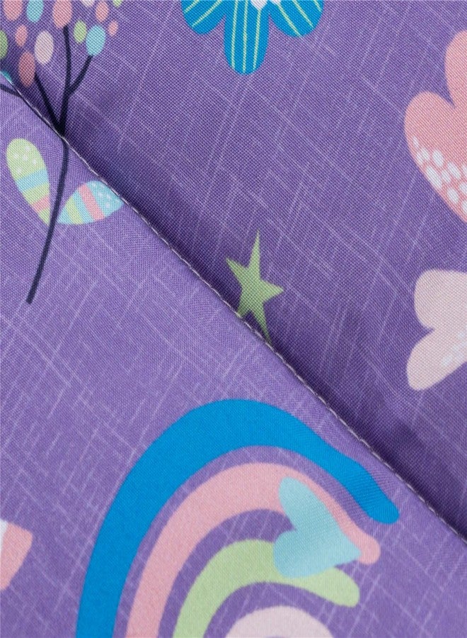 NTBED Unicorn Printed Zipper Bedding Sets Full Lightweight Microfiber Floral Comforter Sets with Fitted Sheet Pillow Covers,Purple - Image 4