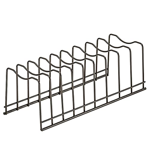 CELEORIS Pot Lid Holder Organizer, Kitchen Countertop Storage Rack Cutting Boards, Bakeware, Pots & Pans, Serving Trays, Reusable Containers in Cabinet Pantry, Stainless Steel (1, Black) - Image 3