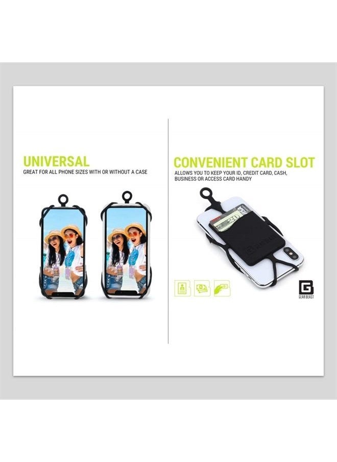 Gear Beast - Universal Crossbody Pocket Cell Phone Lanyard Compatible with iPhone, Galaxy & Most Smartphones, Includes Phone Case Holder,Neck Strap Black - Image 1