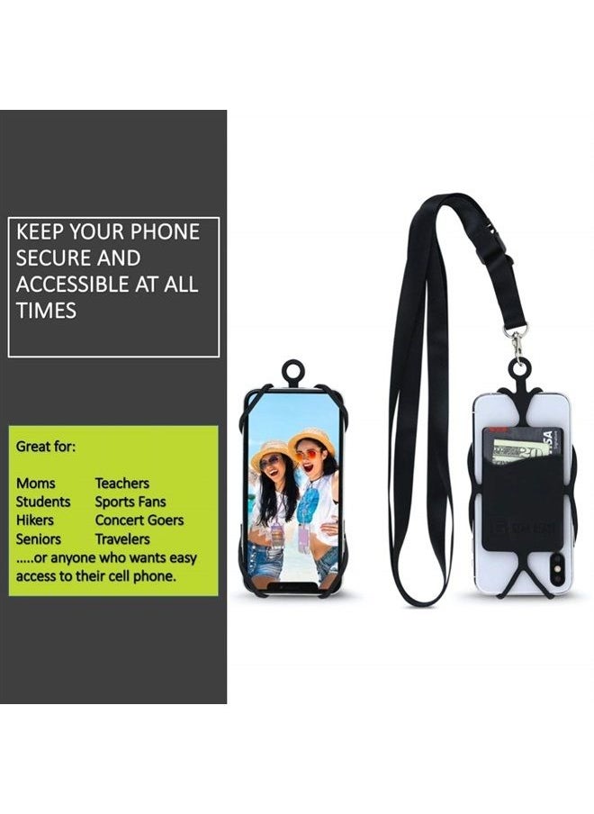 Gear Beast - Universal Crossbody Pocket Cell Phone Lanyard Compatible with iPhone, Galaxy & Most Smartphones, Includes Phone Case Holder,Neck Strap Black - Image 1