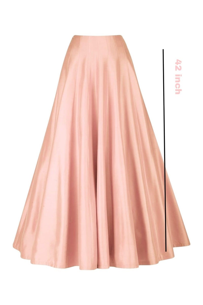 JANAK Silk Fabric Long ghera Kali Pattern Skirt (Peach) - Image 2