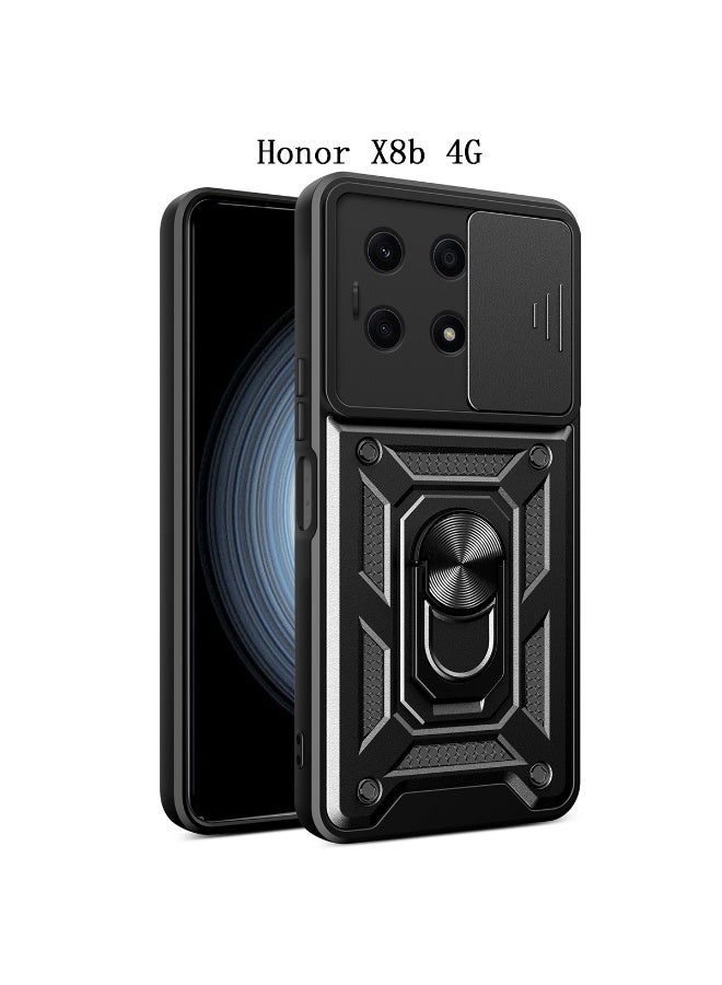 هونور X8b 4G حالة الهاتف المحمول ، عدسة الكاميرا انزلاق الغطاء + 360 درجة قوس الدورية خاتم - Image 1