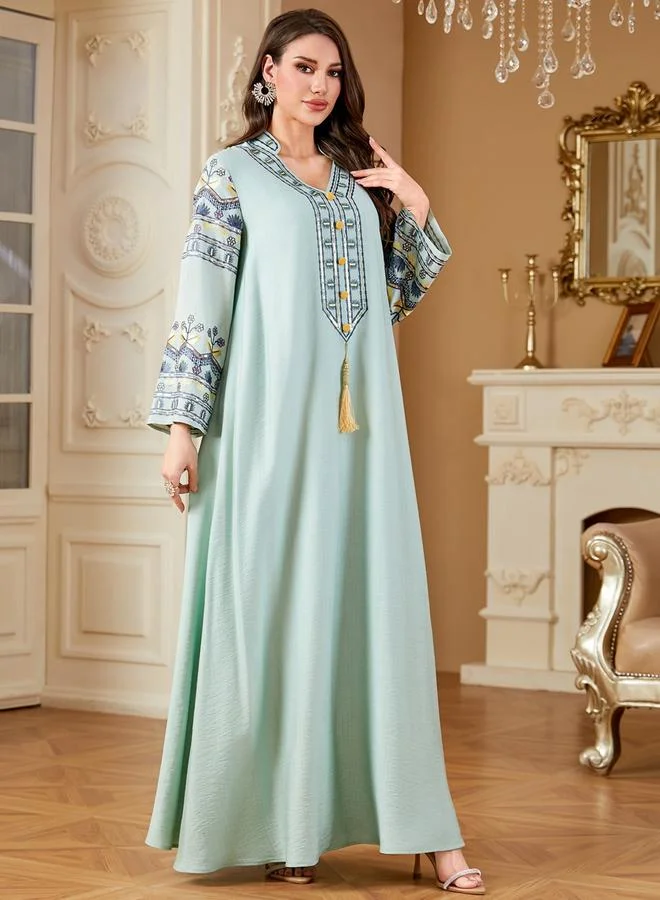 Take Two  Women Embroidery Tassel Drop Maxi Jalabiya for Women | Best Price UAE