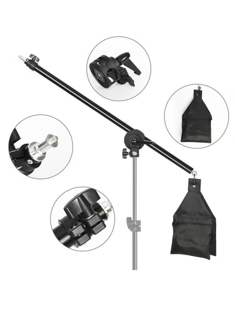 والالا مجموعة إضاءة التصوير مع لمبات 280 وات ثلاثية الألوان مع جهاز تحكم عن بُعد، صندوق الإضاءة، حامل مع ذراع دوار، حقيبة حمل لتصوير الفيديو، والتصوير البورتريه. - Image 5
