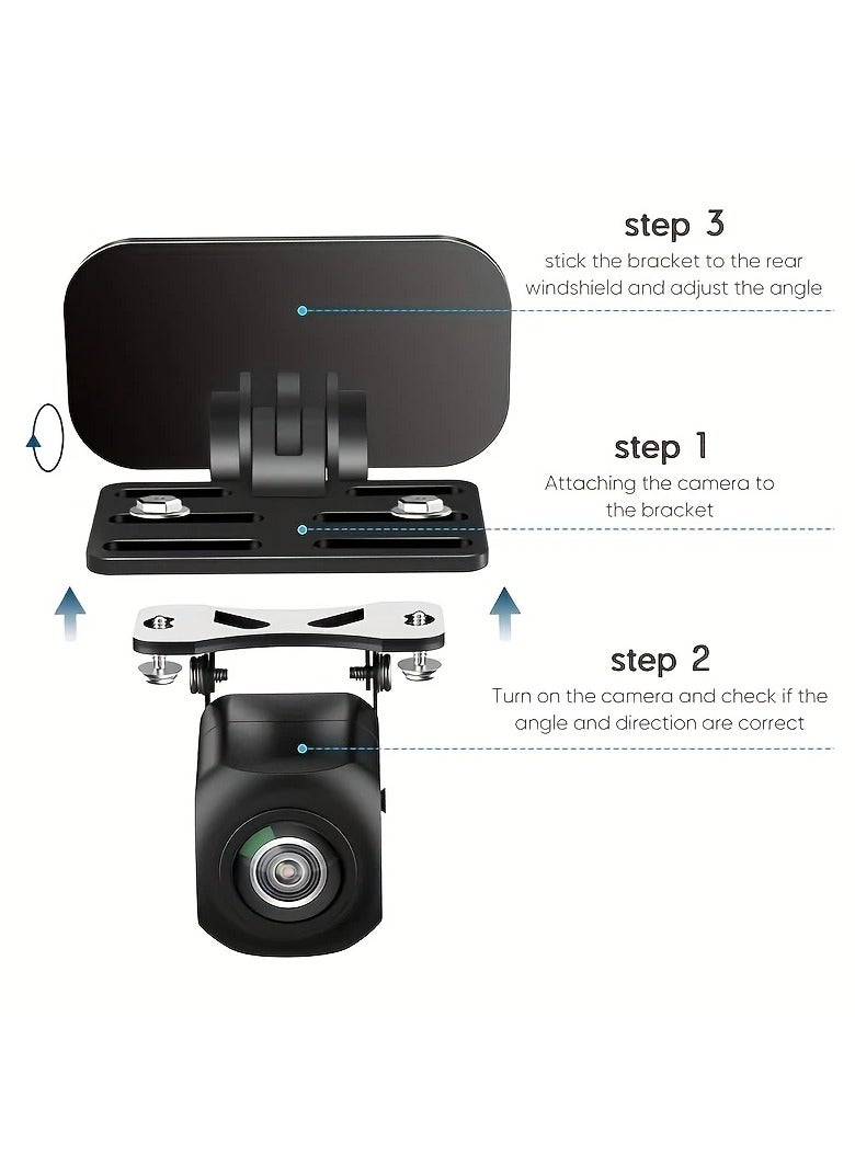 Generic Car Rear Window Adhesive Camera Mount Easy to install No drilling required Just install the camera on the bracket and stick it on the front or rear windshield The camera is suitable for most cars Dashboard cameras 180 degree free rotation can be adjusted vertically to any angle you need Suitable for cars, SUVs, vans, trucks, etc.  - Image 4