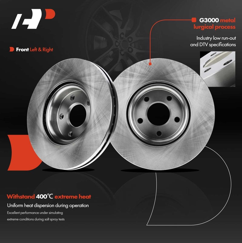 A-Premium أقراص فرامل أمامية مهوّاة A-Premium بحجم 11.81 بوصة (300 مم) متوافقة مع بعض طرازات فورد وفولفو - إسكايب 2013-2019، C-Max 2013-2017، C30 2007-2013، C70 2006-2012، S40 2004-2011 V50، مجموعة من قطعتين - Image 3