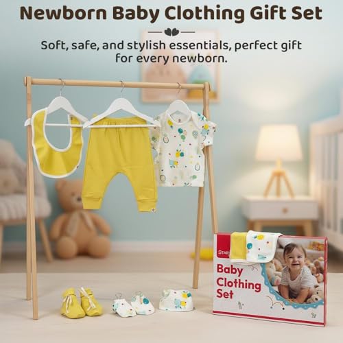 StarAndDaisy Pack of 4 Newborn Baby Gift Set | 8 Pcs Baby Clothing Set + Sleeping Bag + Mosquito Net + Maternity Diaper Bag | Baby Shower Gift Combo for Newborn Boys & Girls (Pineapple Print) - Image 2
