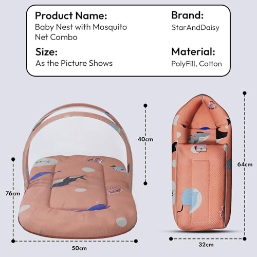 StarAndDaisy Pack of 4 Newborn Baby Gift Set | 8 Pcs Baby Clothing Set + Sleeping Bag + Mosquito Net + Maternity Diaper Bag | Baby Shower Gift Combo for Newborn Boys & Girls (Pineapple Print) - Image 5