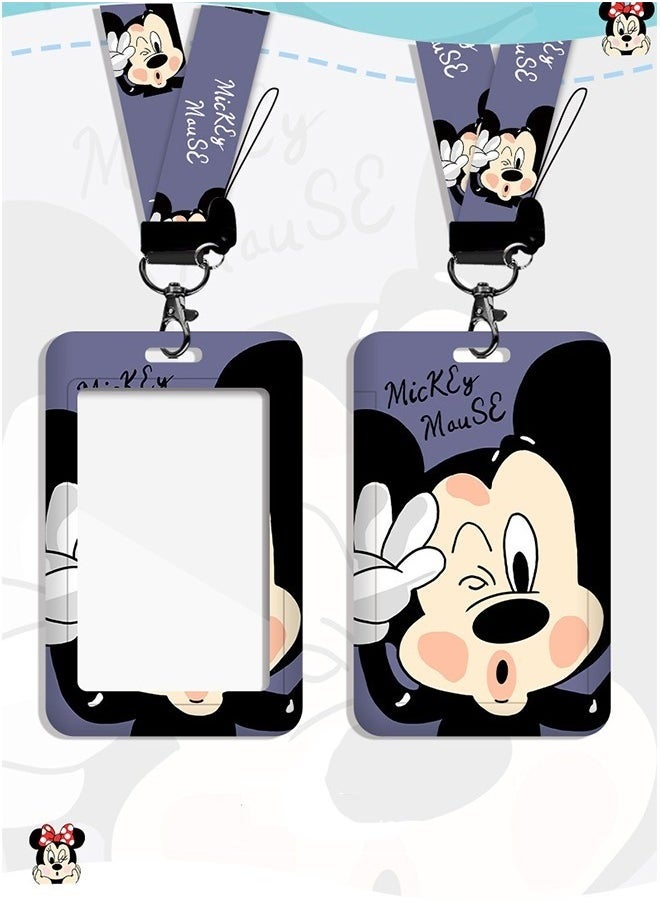 Disney Mickey Mouse Student ID Card Identification Card,With Lanyard Disney Card Holder  - Image 1