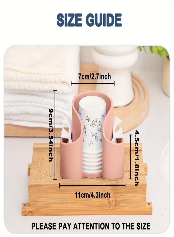 MIXNEX Makeup Cotton Pad & Swab Organizer - Disposable Cup Storage Box - Compact Beauty Supplies Holder for Vanity, Bathroom or Dresser (Pink) - Image 5