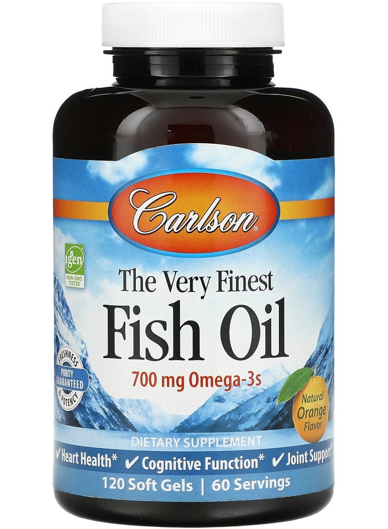 The Very Finest Fish Oil, Natural Orange, 700 mg, 120 Soft Gels (350 mg per Soft Gel)